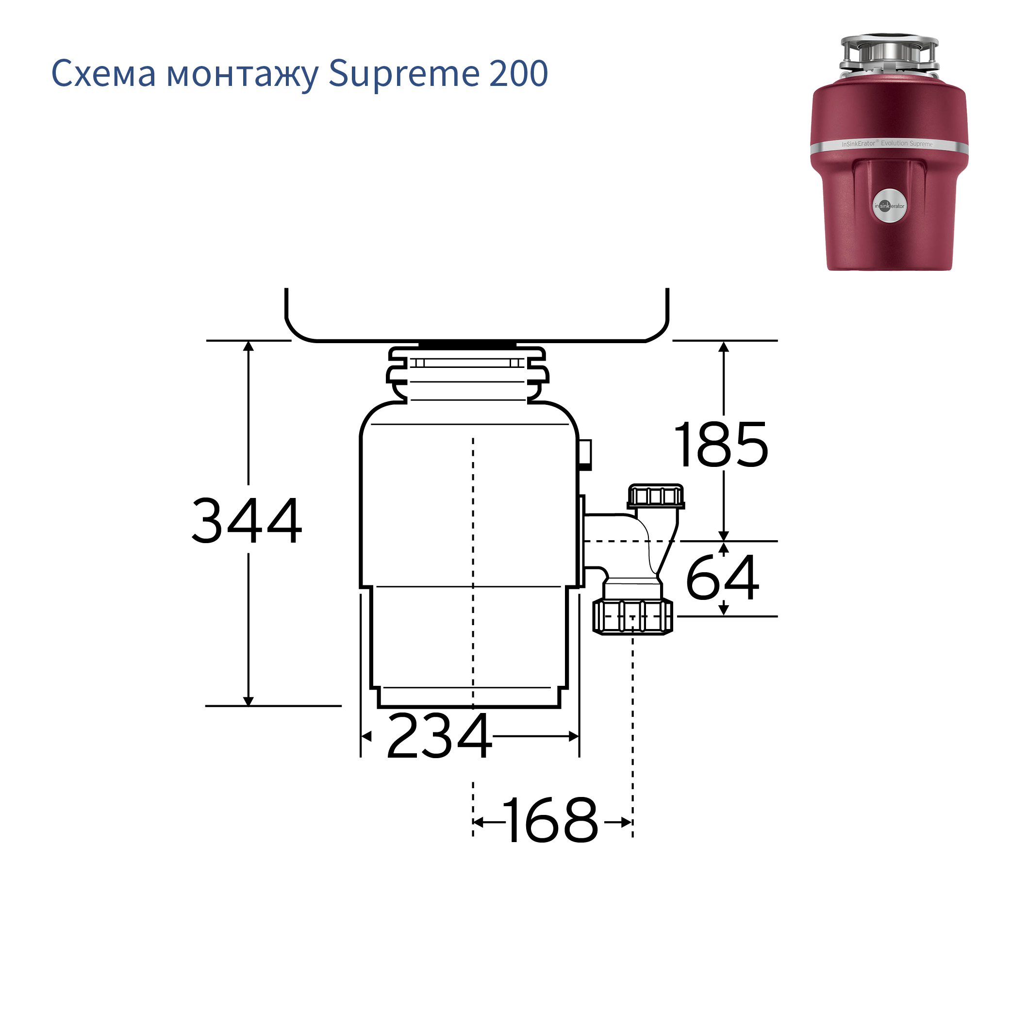 Подрібнювач In-sink-erator Model Evolution Supreme 200 - 5