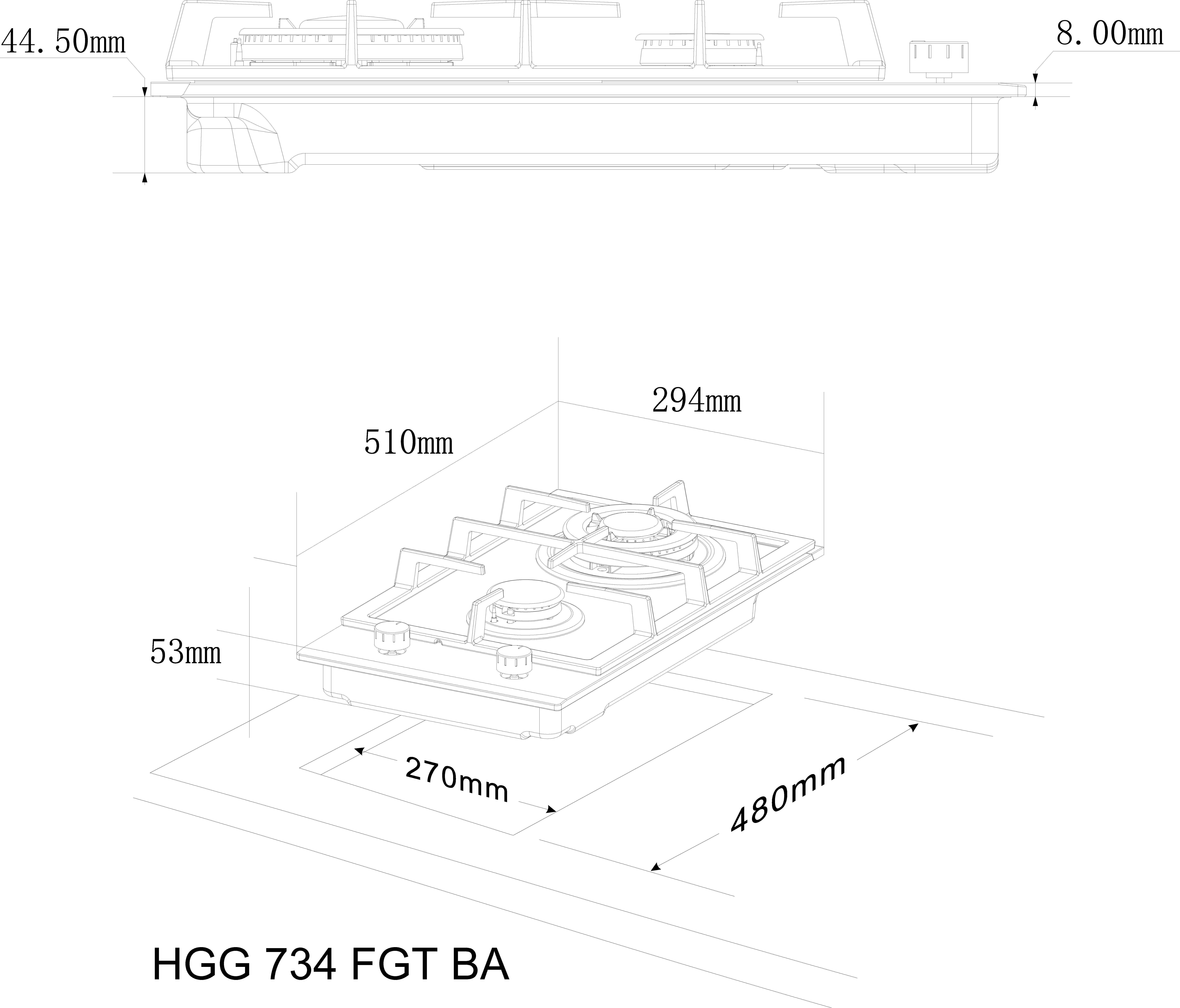 Варильна поверхня Interline HGG 734 FGT BA - 14