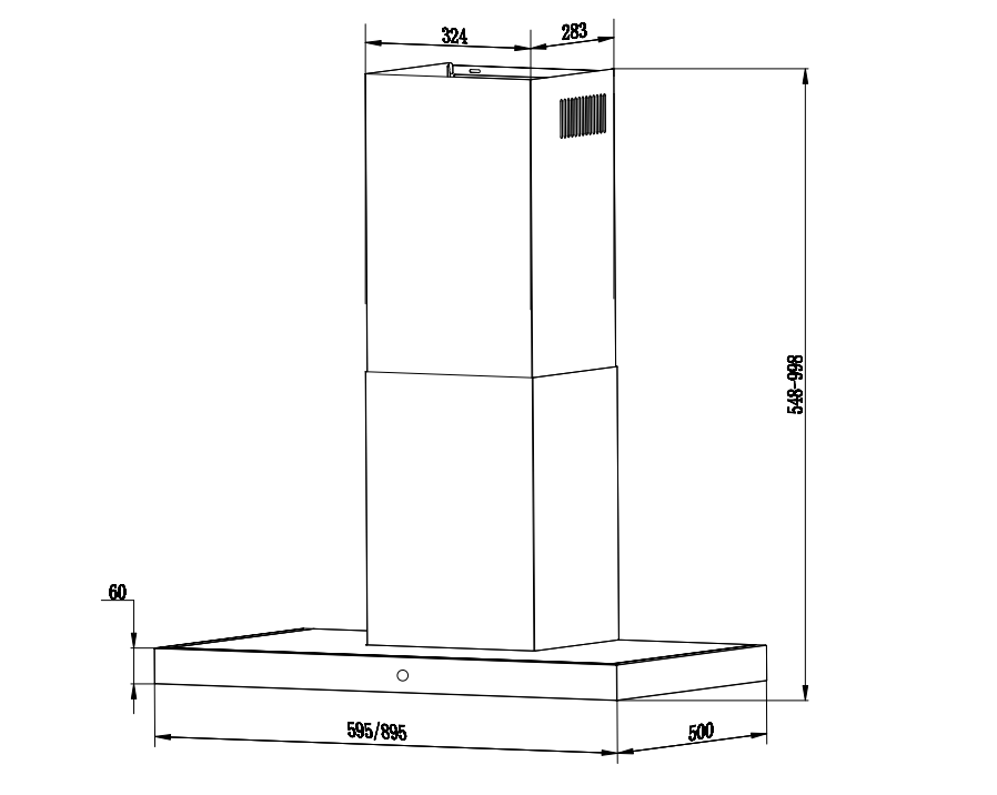 Витяжка Interline CUBA X/BL 60 TB/2/T - 10