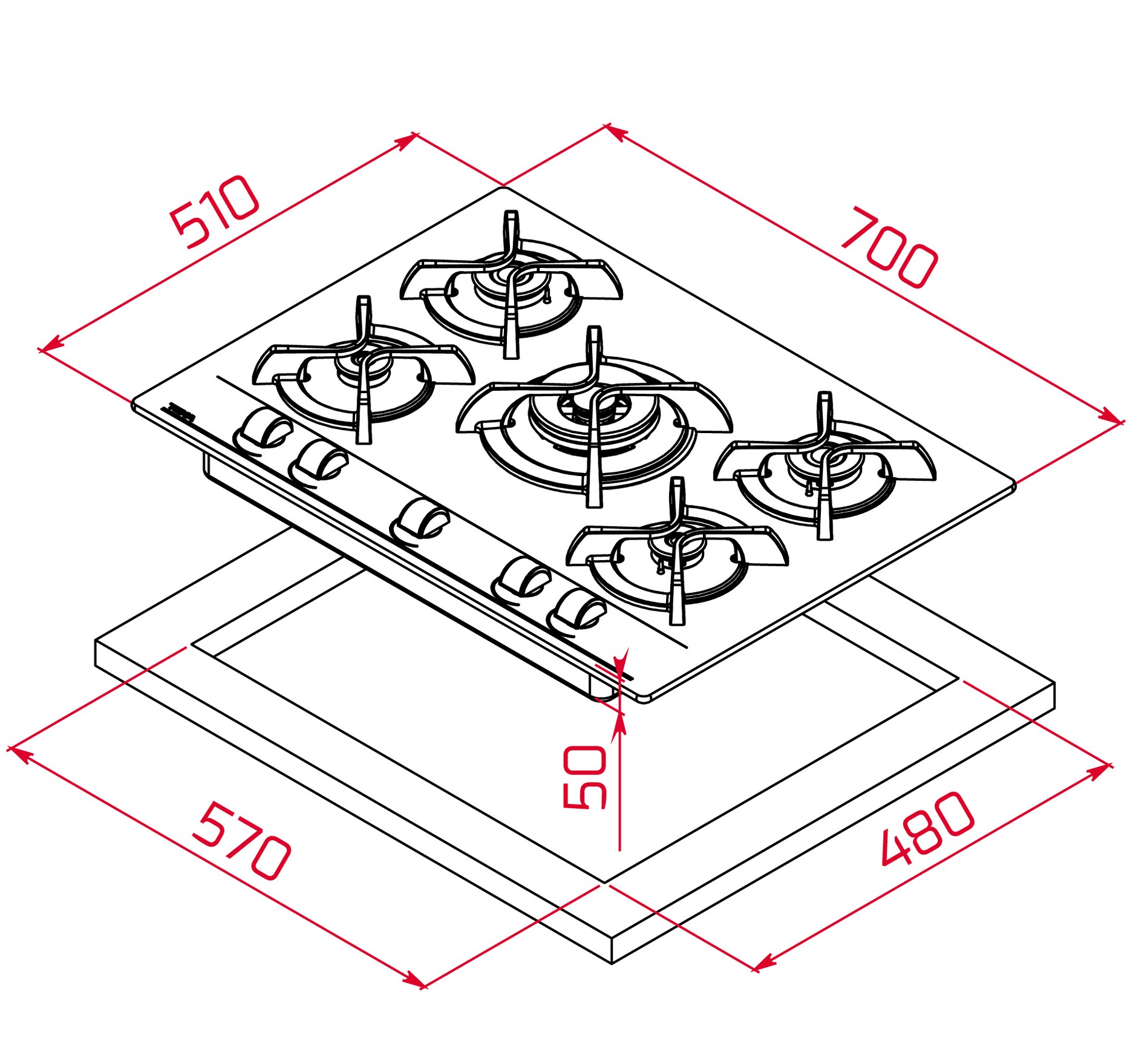 Варильна поверхня Teka GBC 75030 KBN код 112580028 - 4