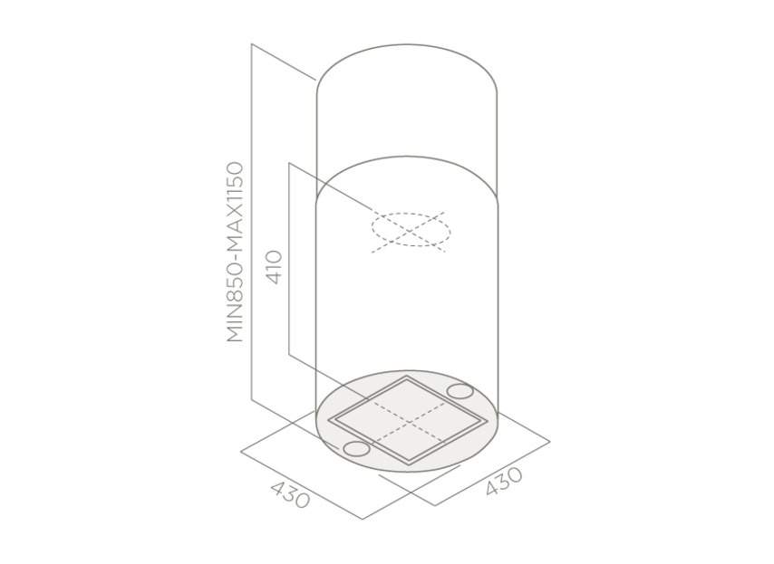 Витяжка Elica TUBE PRO ISLAND BL MAT/A/43 - 3