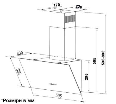 Витяжка Interline TEFFI BL A/60/GL/PB - 13