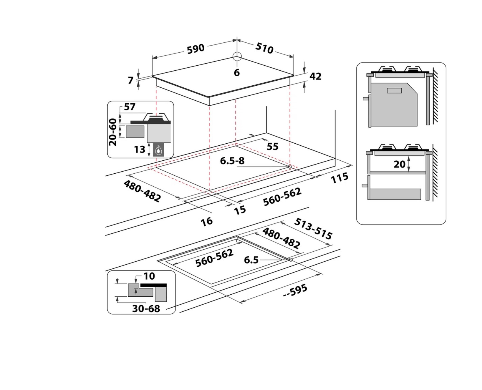 Варильна поверхня Whirlpool GOB 616 NB - 3