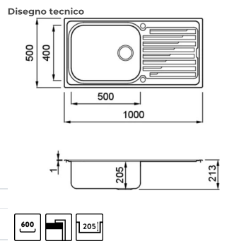 Мийка Elleci SKY 480 DX SATINATO - 2
