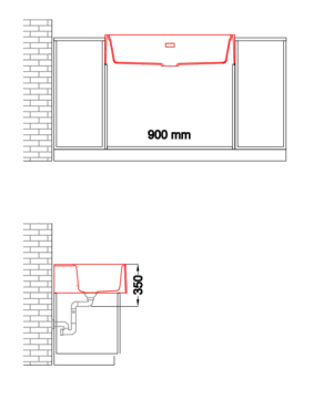 Мийка Elleci SPAZIO 900  white k96 - 7