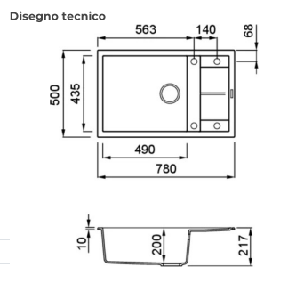 Мийка Elleci UNICO 310 BIANCO ANTICO 62 - 4
