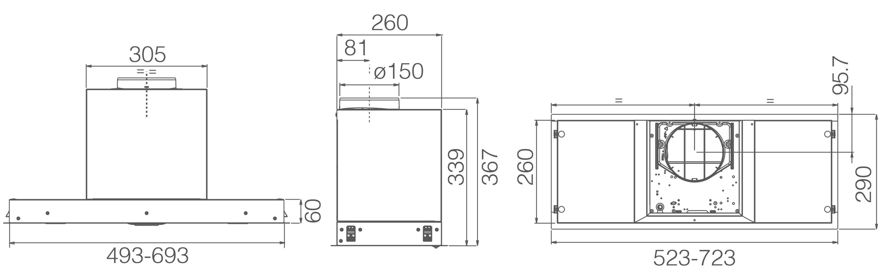 Витяжка Elica HIDDEN 2.0 BL MAT/A/52 - 8