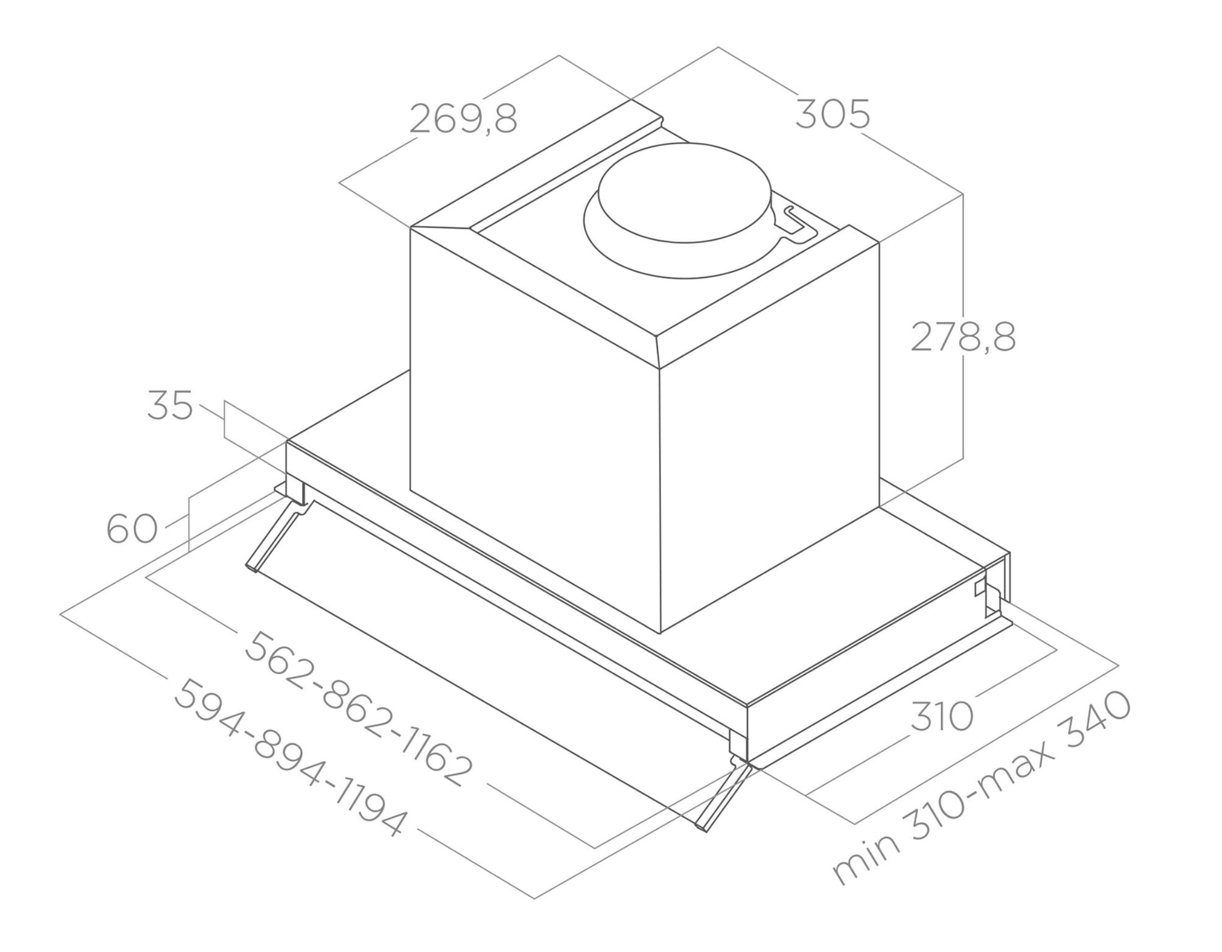 Витяжка Elica BOXIN LX/BL MAT/A/60 - 7