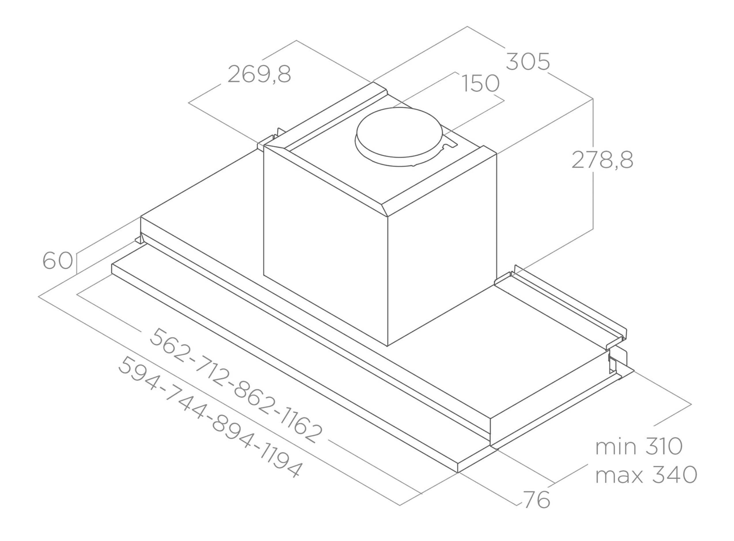 Витяжка Elica BOXIN LX/BL MAT/A/60 - 6