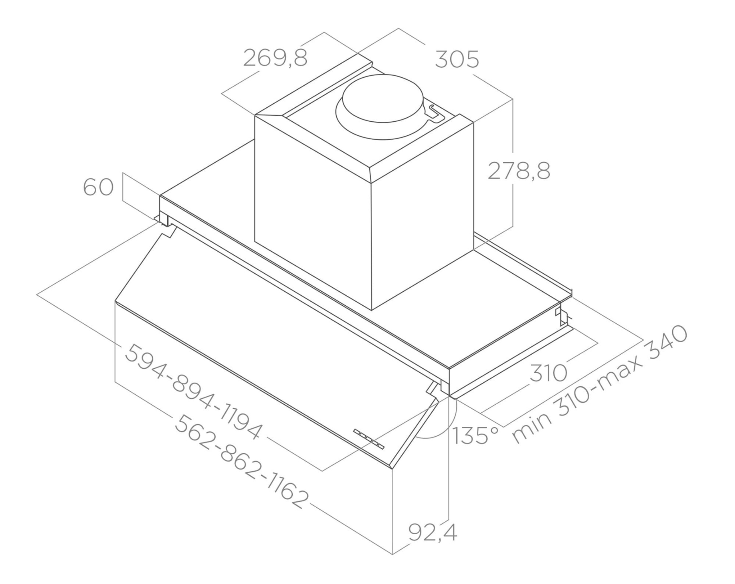 Витяжка Elica BOXIN LX/BL MAT/A/60 - 8