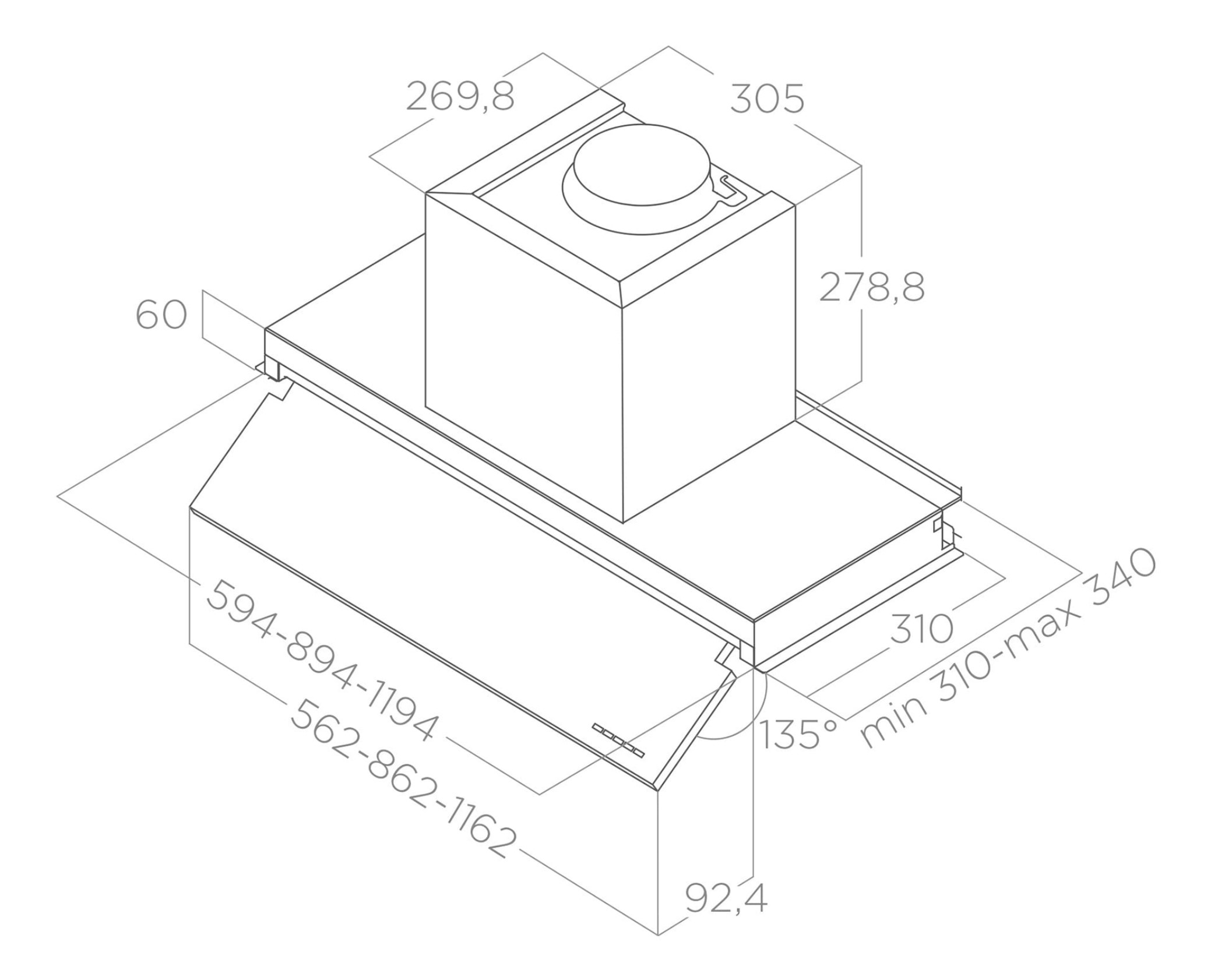 Витяжка Elica BOXIN LX/BL MAT/A/90 - 8