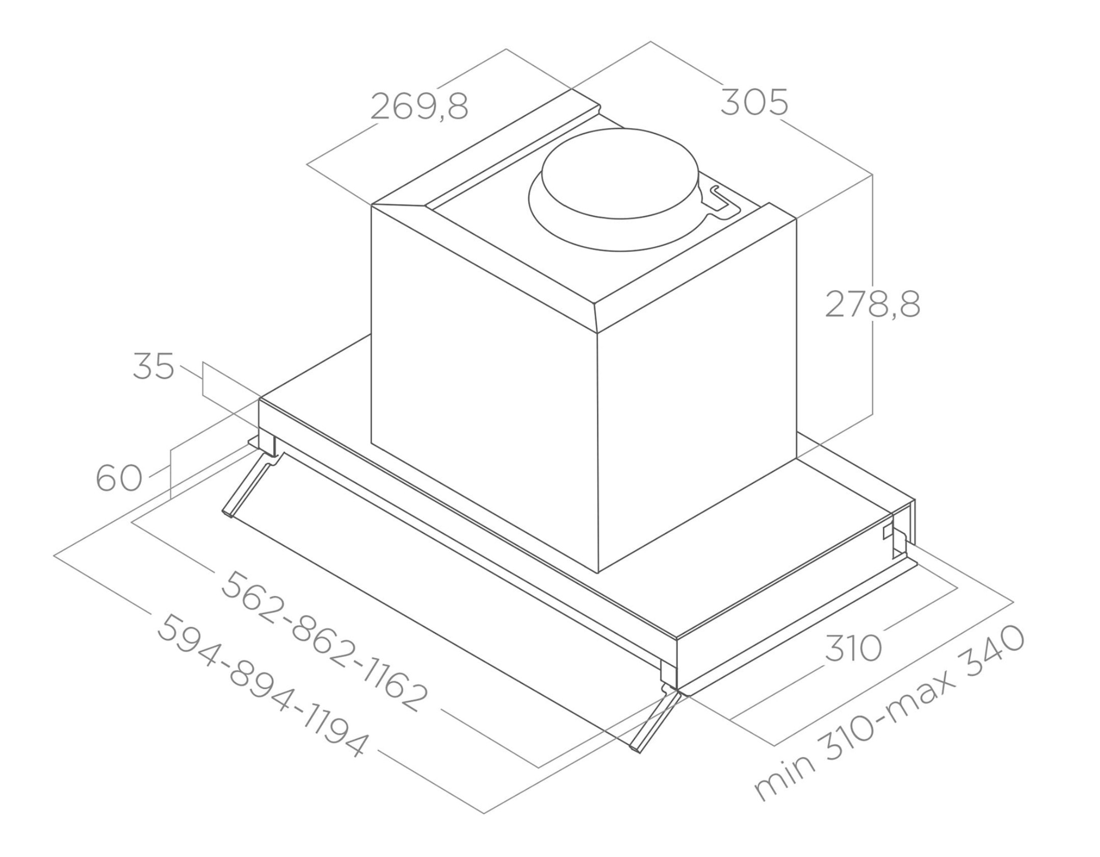Витяжка Elica BOXIN LX/BL MAT/A/90 - 9