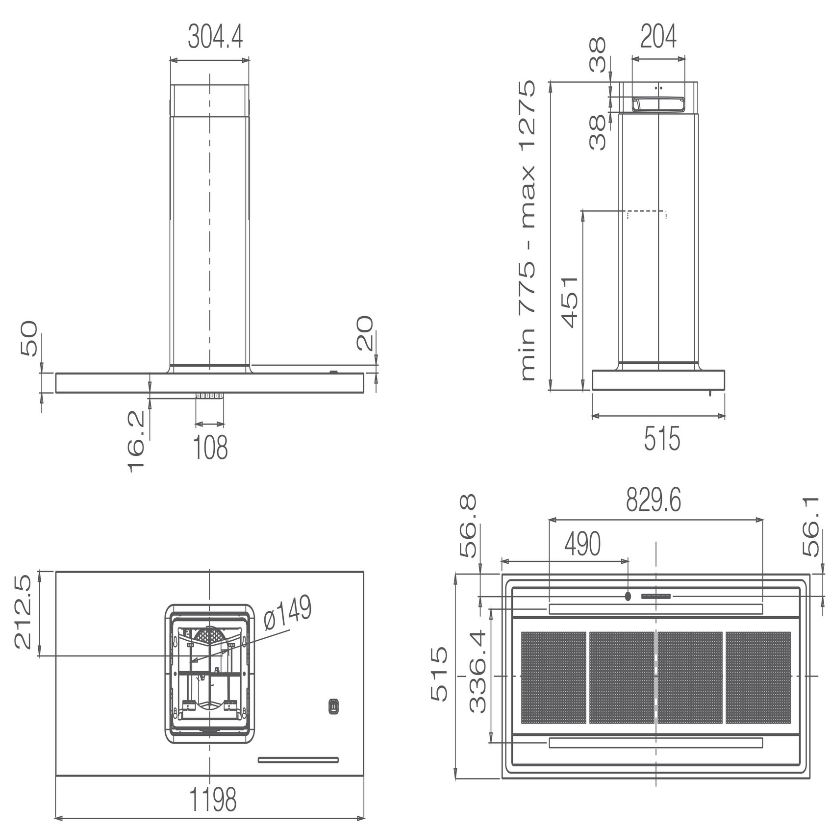Витяжка Elica BIO ISLAND BLRO/A/120X53 ROVERE - 3