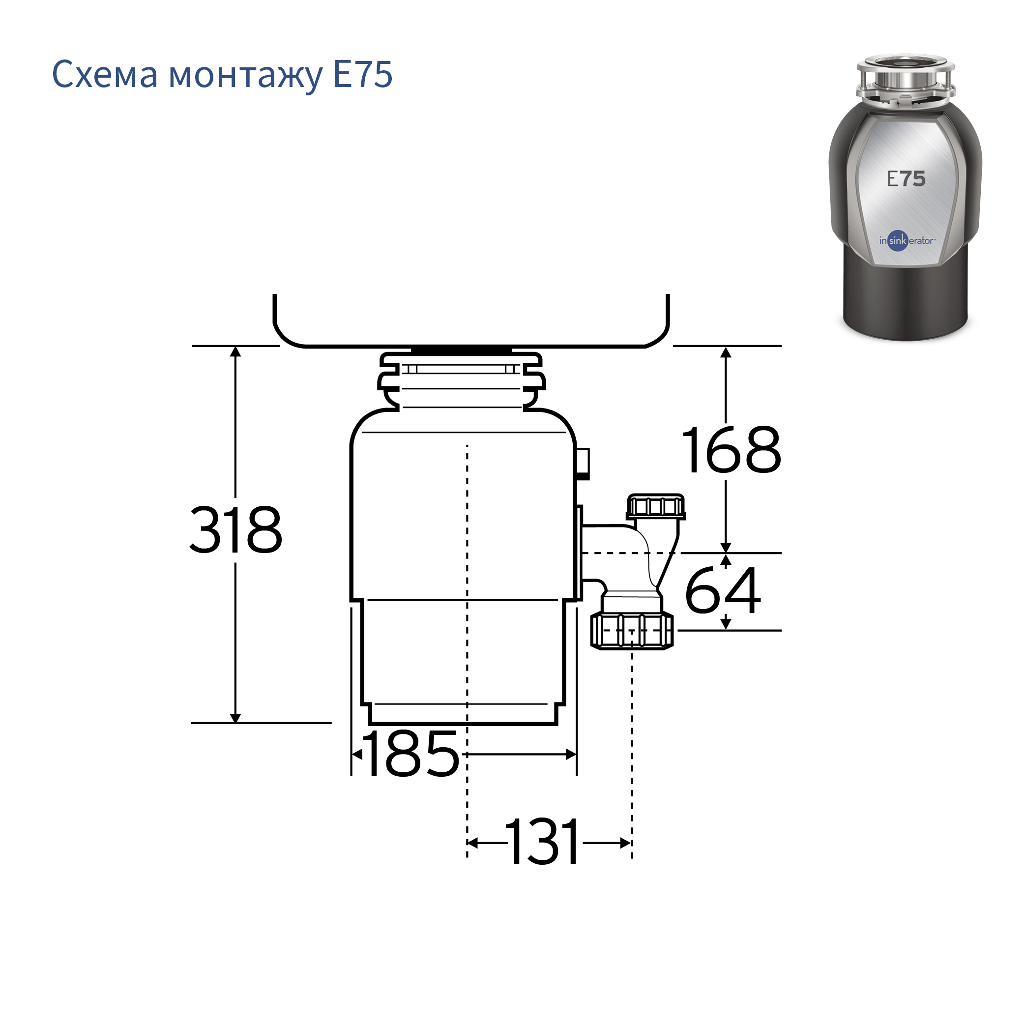 Подрібнювач In-sink-erator Model 75-2 - 12
