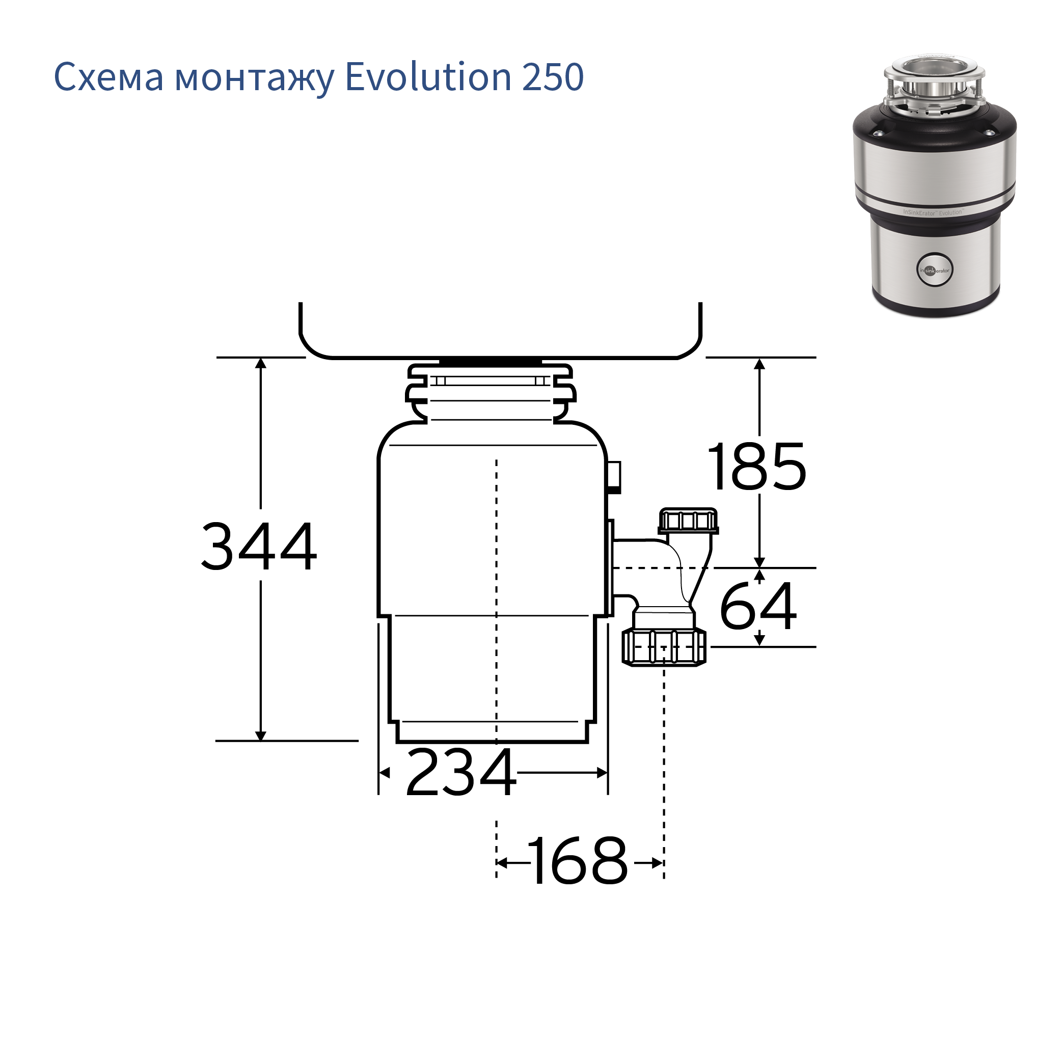 Подрібнювач In-sink-erator Model Evolution 250 - 9