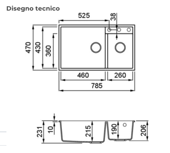 Мийка Elleci Q 440 under top aluminium 79 - 2