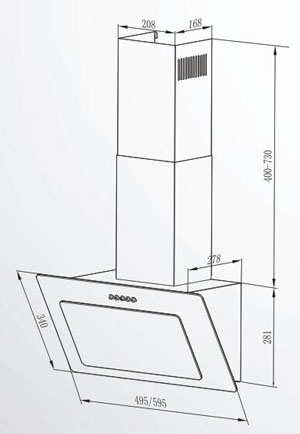 Витяжка Interline ROCK BL A/60 PB/2/T - 7