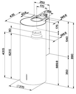 Витяжка Faber CYLINDRA PLUS WH GLOSS - 2