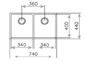 Мийка Teka BE LINEA R15 2B 740 код 10125166 - 2