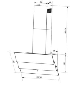 Витяжка Interline FLY BL A/60/GL/T - 5