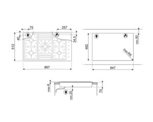 Варильна поверхня Smeg PGF 95-4 - 11