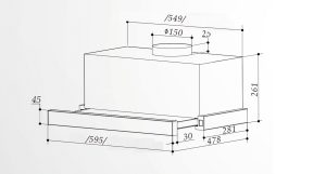 Витяжка Interline SHARK PLUS BL/S A/60 - 6