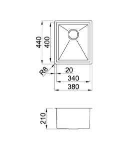 Мийка Elleci Square 340 under top - 2