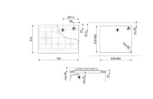 Варильна поверхня Smeg PX 375LMB - 2