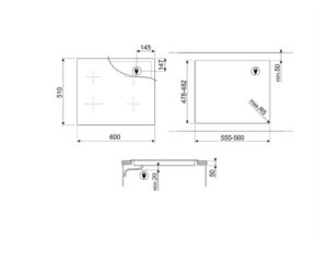 Варильна поверхня Smeg SIM 1644DG - 2