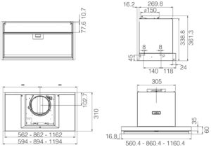 Витяжка Elica BOXIN LX/BL MAT/A/60 - 5