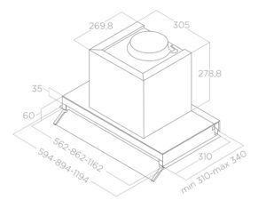 Витяжка Elica BOXIN LX/BL MAT/A/60 - 7