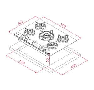 Варильна поверхня Teka GBC 75 BM код 112570220 - 8