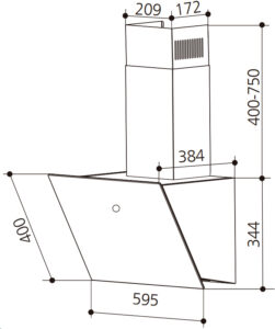 Витяжка Interline FLOW MATT BL A/60/GL/M - 1