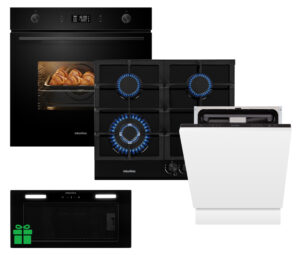 Комплект Духовка Interline OEG 592 ETW BA+Поверхня газ Interline HGG 764 FGT BA+ПММ DWI 760 DSV WA=Витяжка LINE SENS A/60 GL/PB  у подарунок - 1