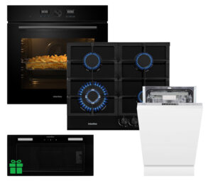 Комплект Духовка Interline OEG 734 ETD BA+Поверхня газ Interline HGG 764 FGT BA+ Посудомийна машина Interline DWI 549 BSA  GA=Витяжка LINE SENS A/60 GL/PB  у подарунок - 1