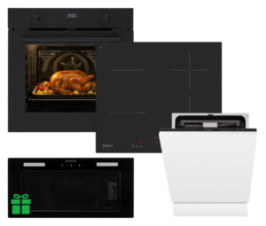 Комплект Духовка Interline OEG 781 ETR BA NanoBA+Поверхня інд. Interline HIV 767 SIB BB Nano Matte+Посудомийна машина Interline DWI 760 DSV WA=Витяжка LINE SENS A/60 GL/PB  у подарунок - 1