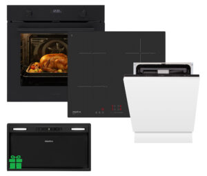 Комплект Духовка Interline OEG 781 ETR BA NanoBA+Поверхня інд. Interline HIV 767 SIB BB Nano Matte+Посудомийна машина Interline DWI 760 DSV WA=Витяжка BOXGLASS BL A/60 PB/2/T/2 у подарунок - 1