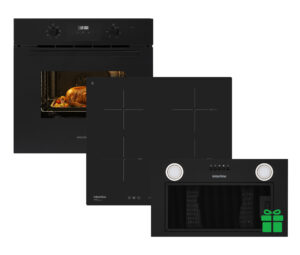 Комплект Духова шафа Interline OEG 581 ECR BA + Поверхня інд. Interline HIV 567 SBP BA= Вбудована Витяжка BASIC Black A/60/PB  у подарунок - 1