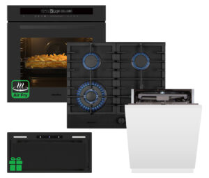 Комплект Духовка Interline OEG 935 STG BA Nano Matte+Поверхня газ Interline HGG 964 FGT BH Nano Matte+Посудомийна машина Interline DWI 965 DSO WA =Витяжка STRONG BL A/60/GL/M INV Nano  у подарунок - 1