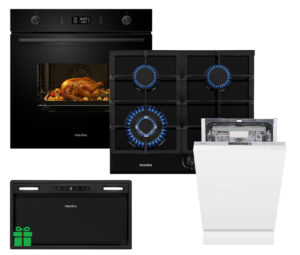 Комплект Духовка Interline OEG 592 ETW BA+Поверхня газInterline HGG 764 FGT BA+ Посудомийна машина Interline DWI 549 BSA  GA=Витяжка BOXGLASS BL A/60 PB/2/T/2  у подарунок - 1