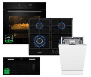 Комплект Духовка Interline OEG 734 ETD BA+Поверхня газ Interline HGG 764 FGT BA+ Посудомийна машина Interline DWI 549 BSA  GA=Витяжка LINE SENS A/60 GL/PB  у подарунок - 1
