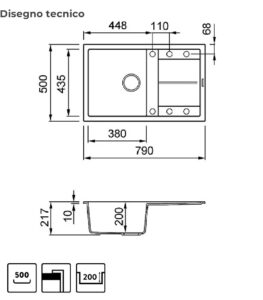 Мийка Elleci UNICO 300 BIANCO ANTICO 62 - 3