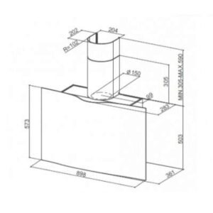 Витяжка Faber VEIL BK A90 - 2