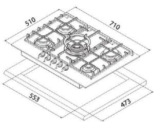 Варильна поверхня Teka CGW LUX 70 5G AI AL TR - 2