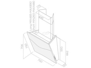 Витяжка Elica CONCETTO SPAZIALE WH/F/75 - 2