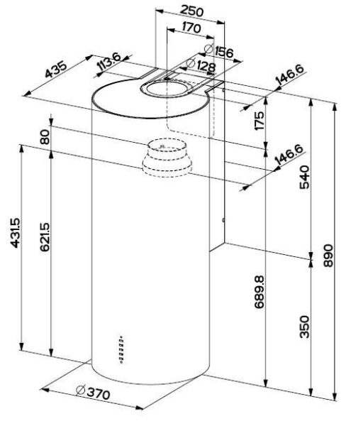 Витяжка Faber CYLINDRA PLUS WH GLOSS - 2