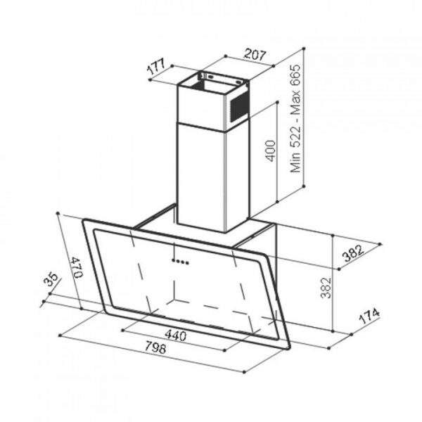 Витяжка Faber GLAM-LIGHT A80 WH/WG EV - 2