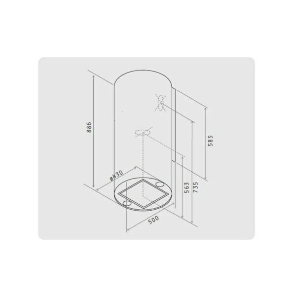 Витяжка Elica TUBE PRO WH/A/43 - 2