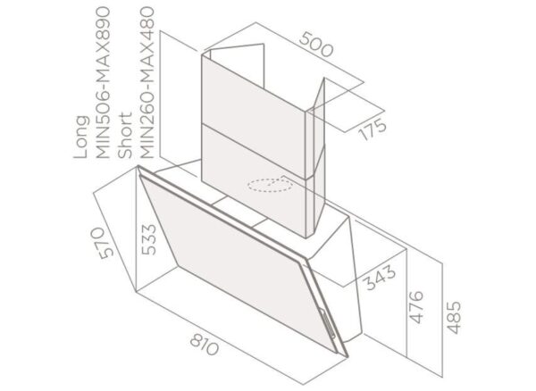 Витяжка Elica ELLE BL/F/80 - 2