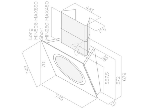 Витяжка Elica OM AIR BL/F/75 - 3